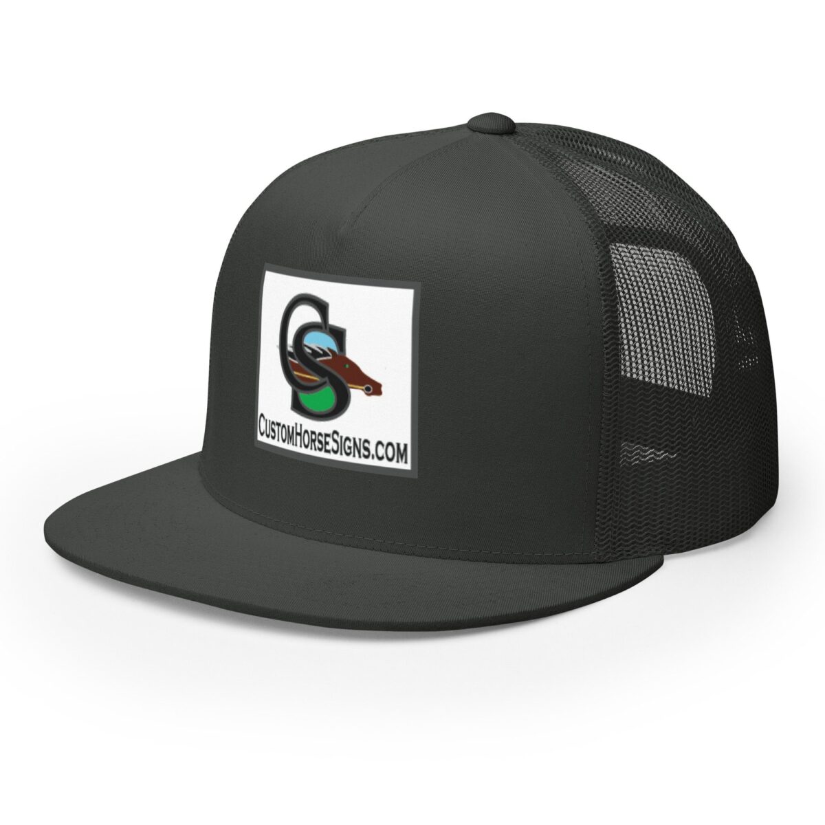 5 Panel Trucker Cap Charcoal Left Front 679b8d1f356f5.jpg
