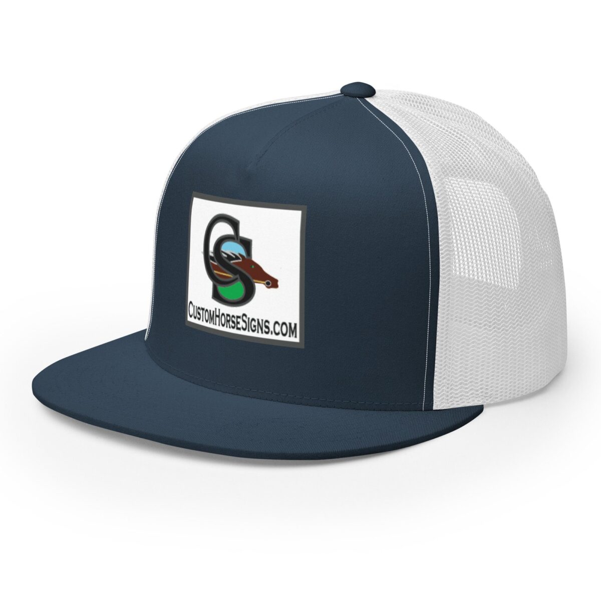 5 Panel Trucker Cap Navy White Left Front 679b8d1f35412.jpg