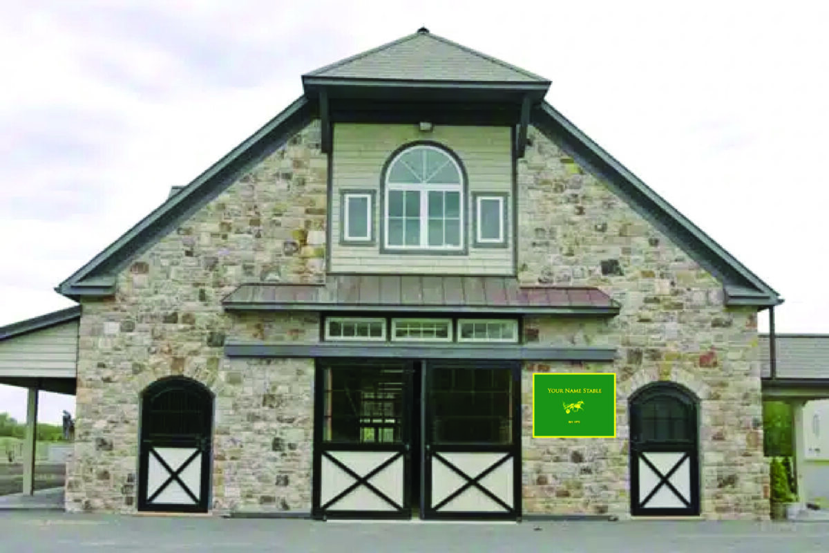 Horse Barn Sign Yournnmstablegreenyl