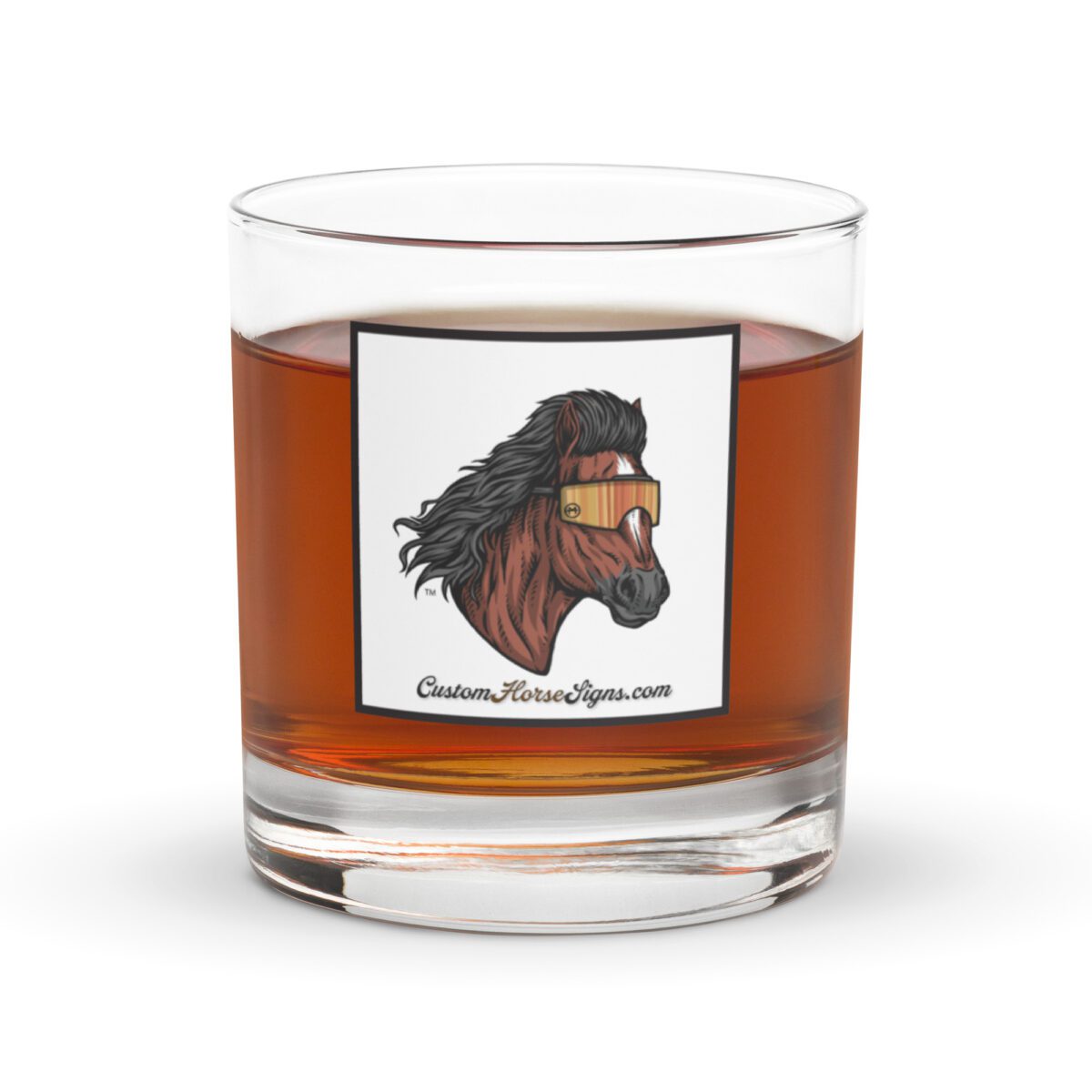 Horse Mullet Rocks Glass