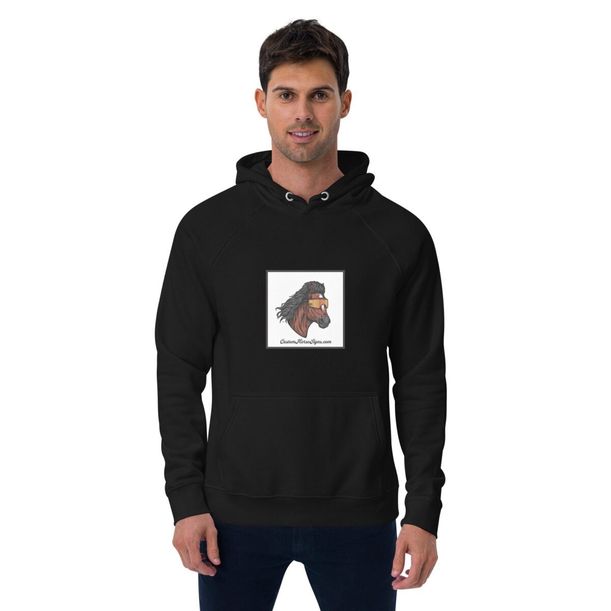 Horse Mullet Unisex Eco Raglan Hoodie