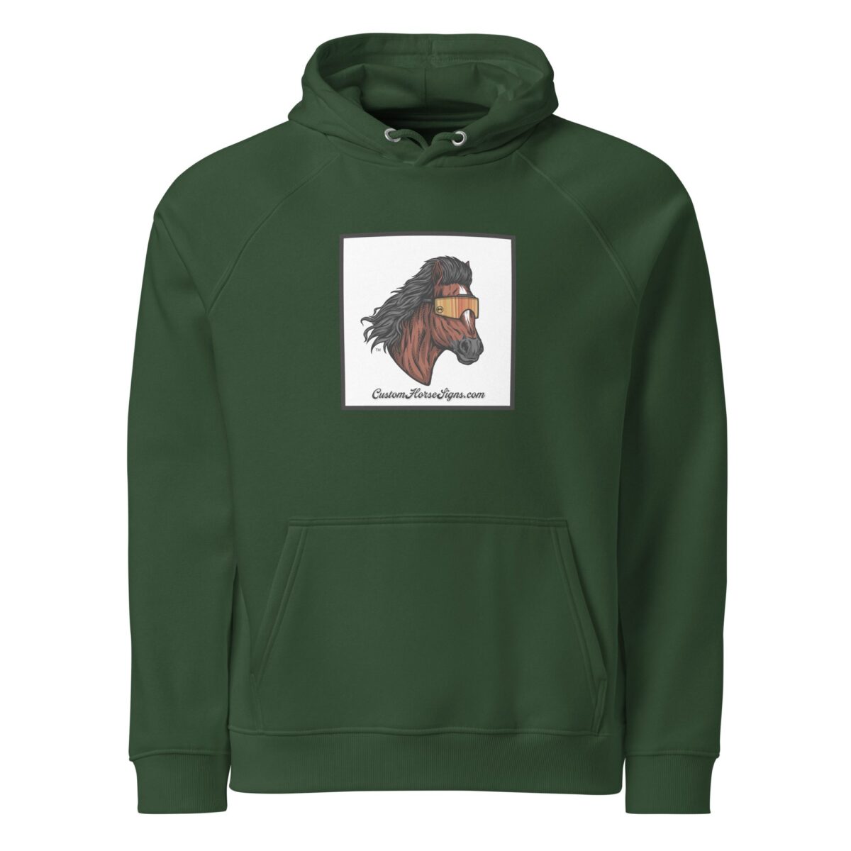 Horse Mullet Unisex Eco Raglan Hoodie - Image 13