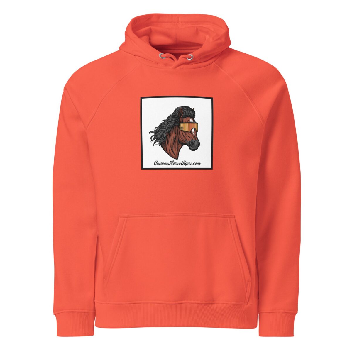 Horse Mullet Unisex Eco Raglan Hoodie - Image 17