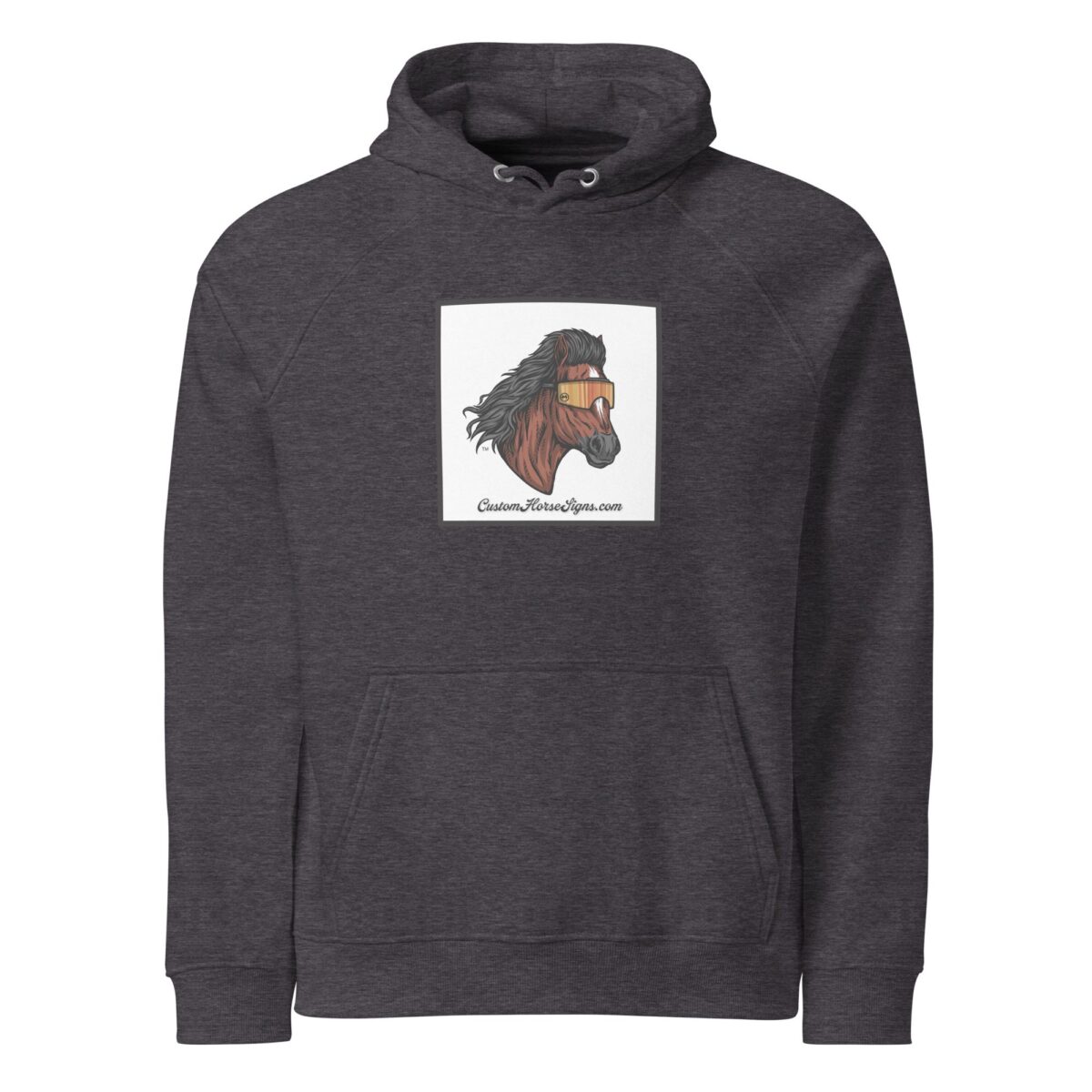 Horse Mullet Unisex Eco Raglan Hoodie - Image 9