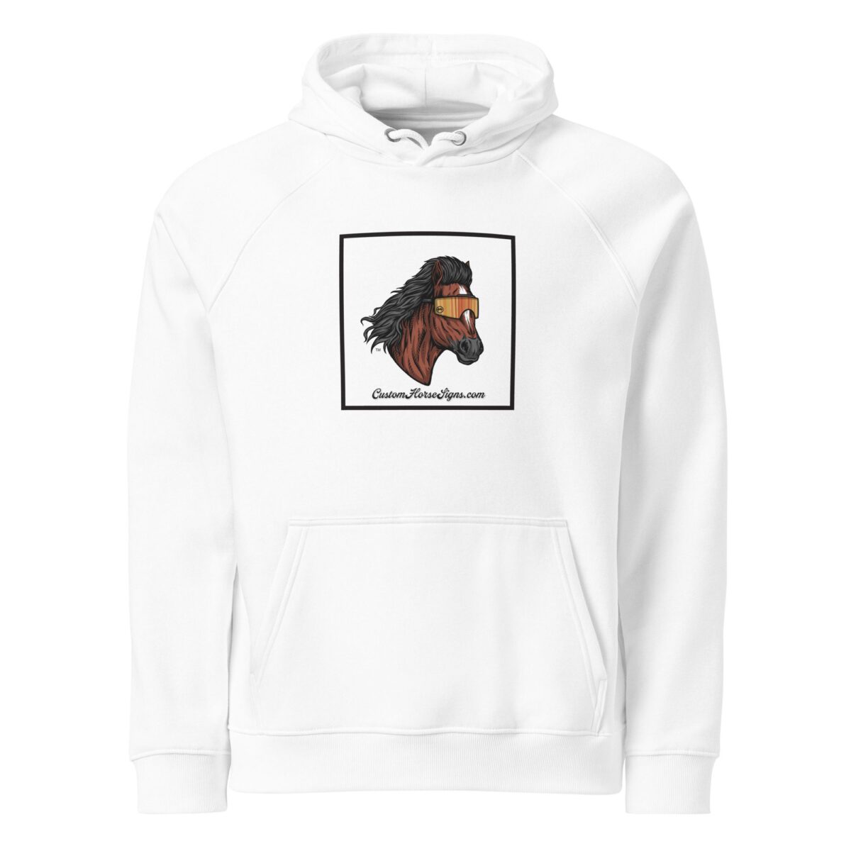 Horse Mullet Unisex Eco Raglan Hoodie - Image 21
