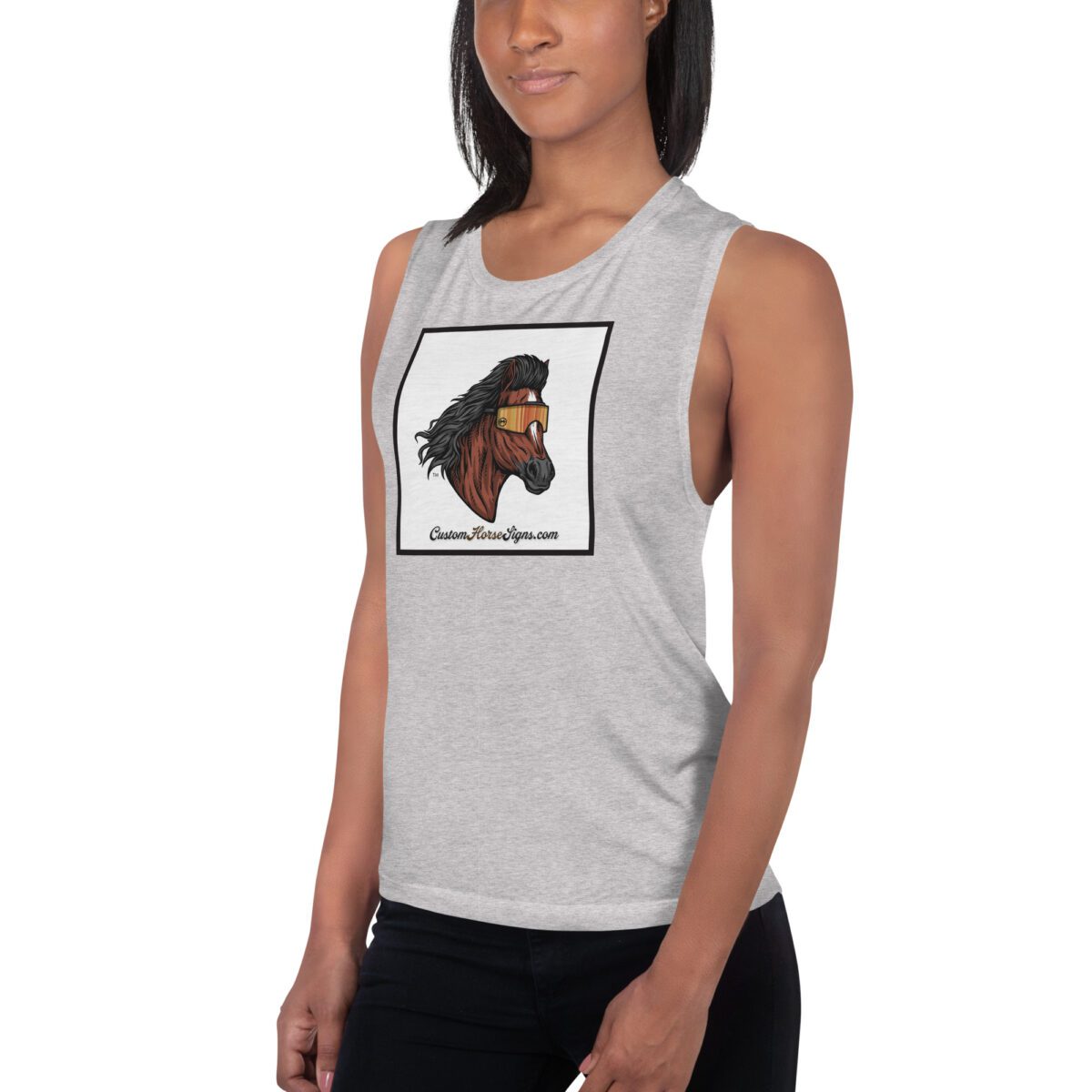 Horse Mullet Ladies’ Muscle Tank - Image 5