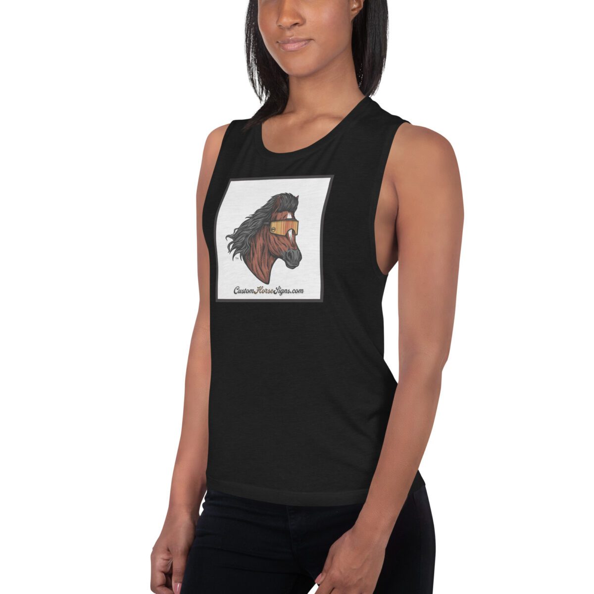 Horse Mullet Ladies’ Muscle Tank - Image 2
