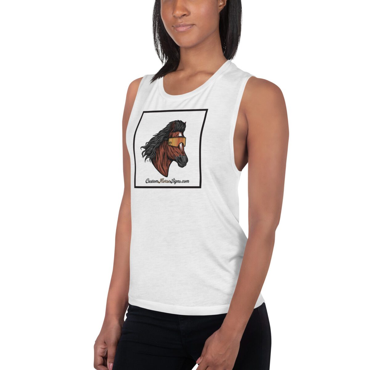 Horse Mullet Ladies’ Muscle Tank - Image 8