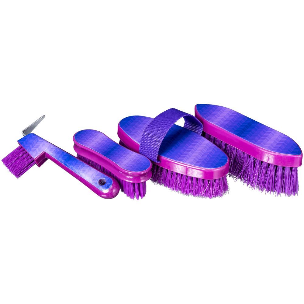 Tough1 – 4 Piece Printed Brush Package (Color: Purple Chevron)