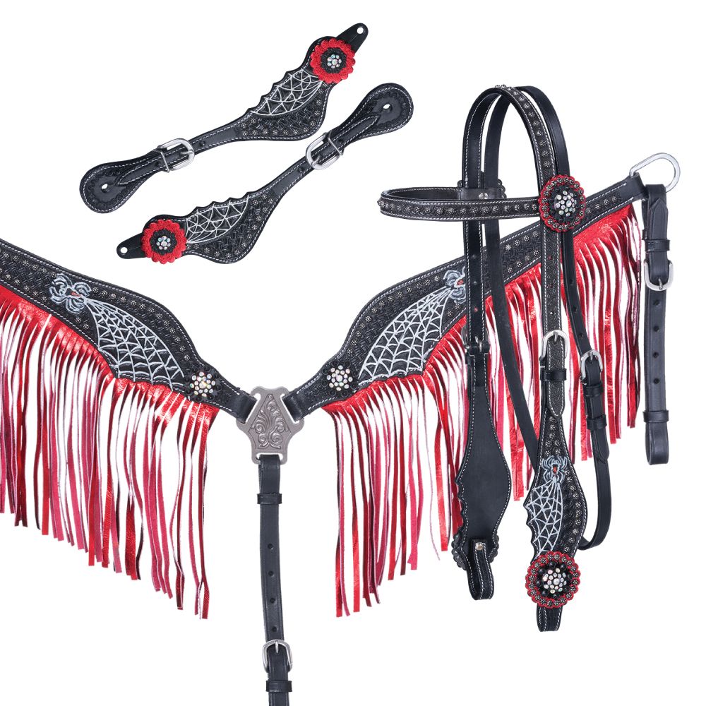 Tough1 Black Widow 3-Piece Tack Set