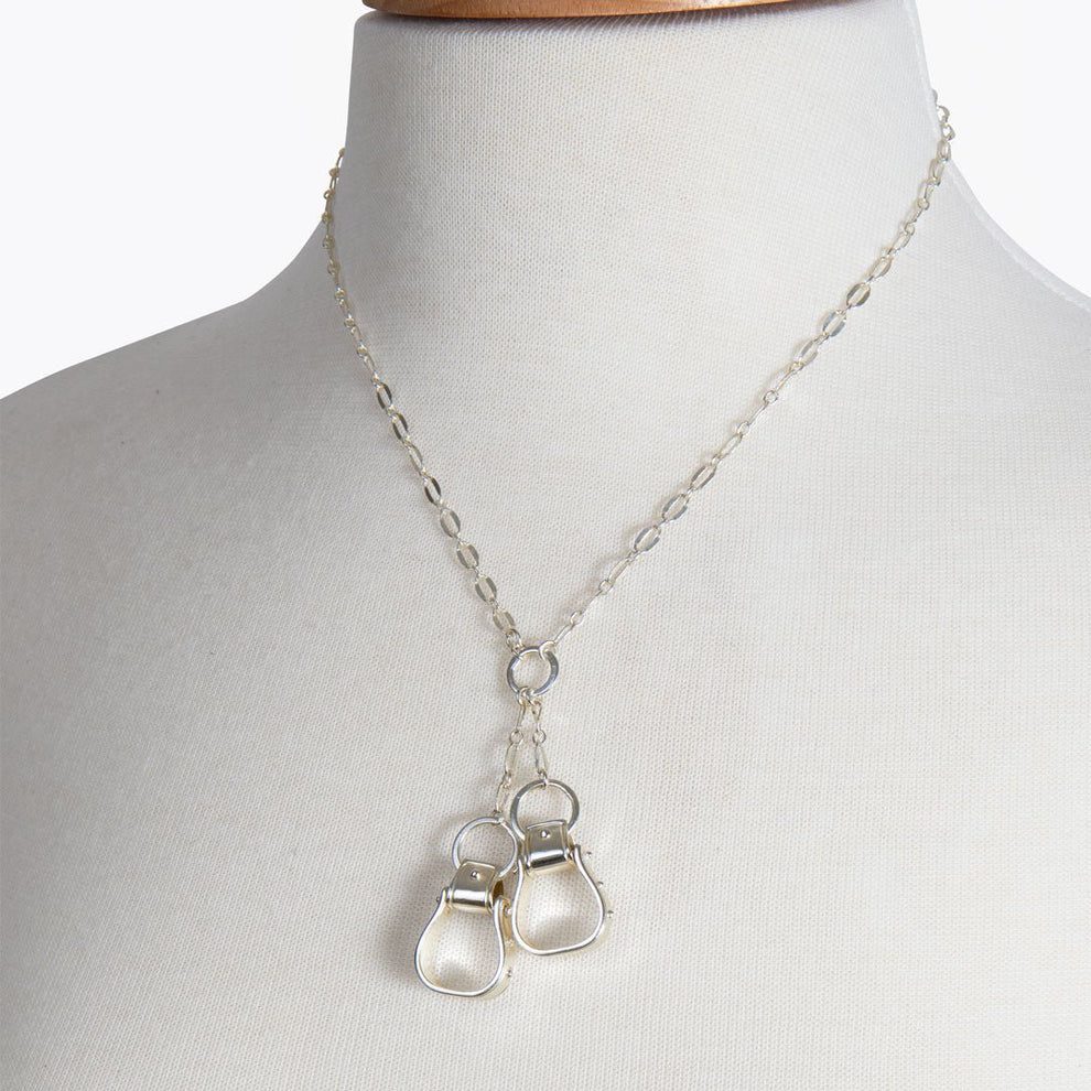 Cheyenne - Double Western Stirrup Necklace (Gold or Silver) - Image 2