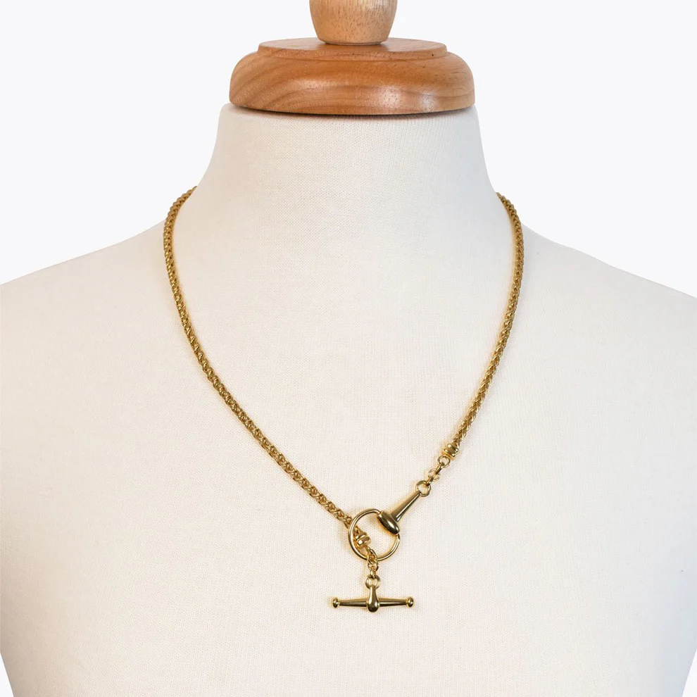 Odeza - Horse Bit Toggle Equestrian Necklace (Gold or Silver)
