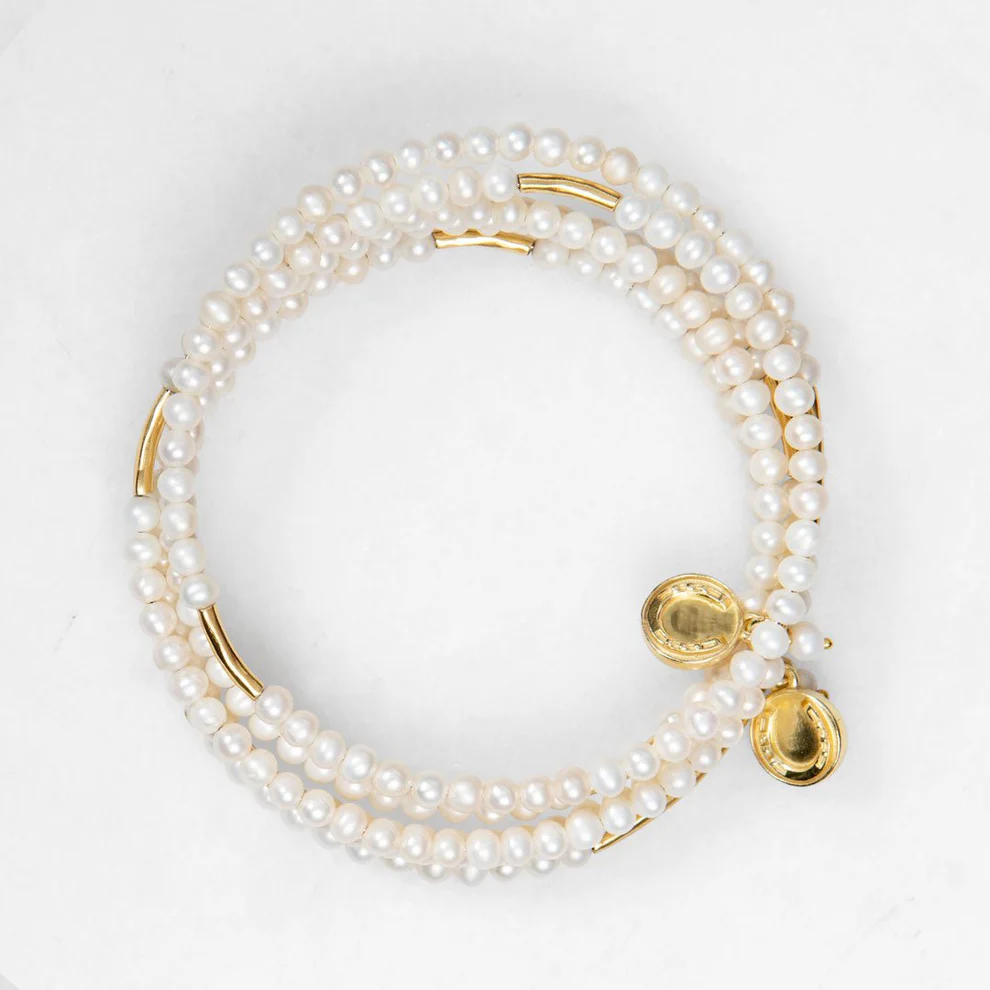 Prism - Pearl Horseshoe Coin Equestrian Bracelet