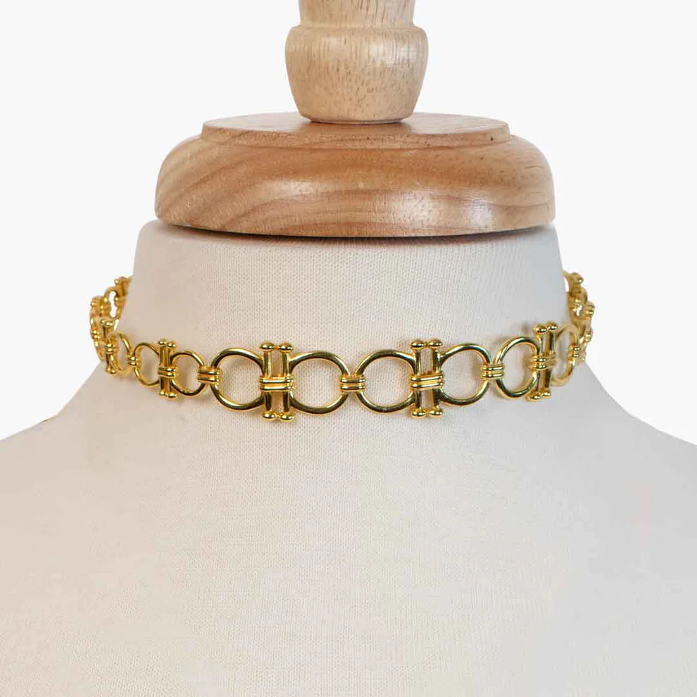 Bocara - Equestrian Horse Bit Choker Necklace (Silver or Gold)