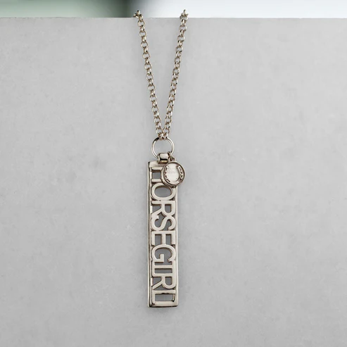 Horse Girl - Equestrian Dog Tag Necklace (Silver or Gold)